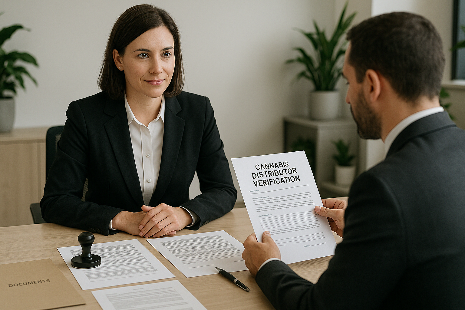 Cannabis Distributor Verification notarization meeting \